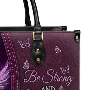 Personalized Be strong and courageous-Bible Verse Leather Bag