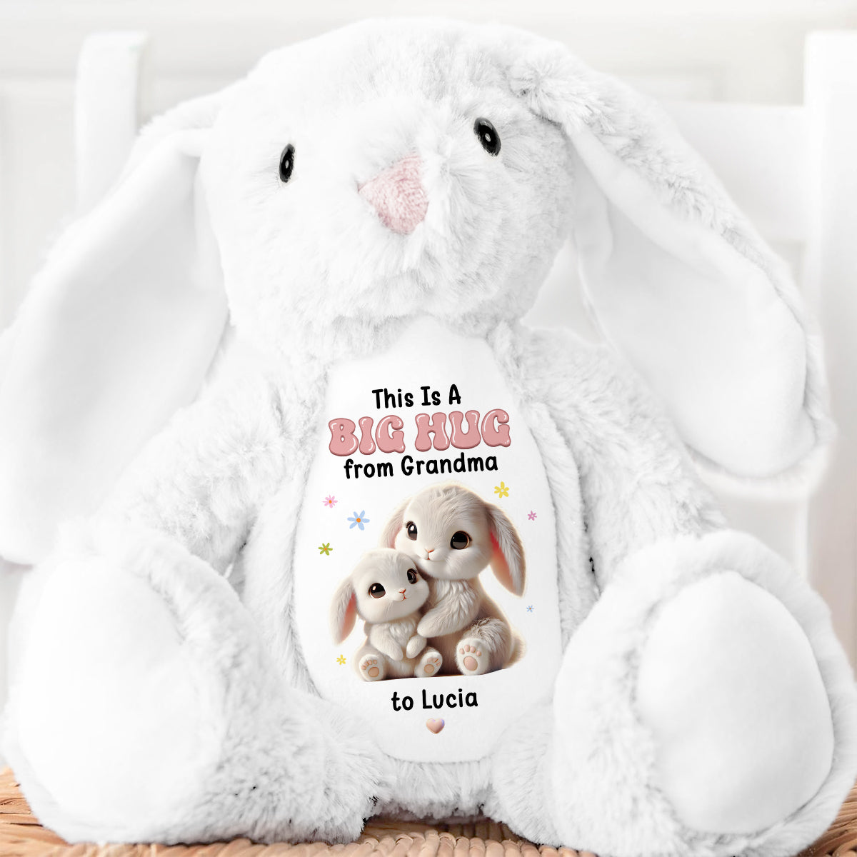 A Sweet Hug From Nana - Personalized Custom Easter Bunny Plush Gift For Family Members