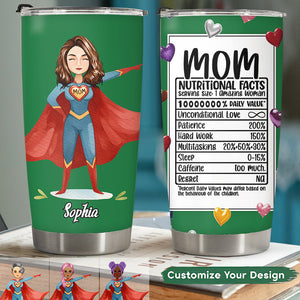 Personalized Supermom Nutritional Facts Tumbler Gift For Mom