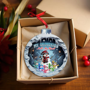 Personalized Christmas Acrylic Ornament Cute Snowmies My Grandkids Melt My Heart Grandma