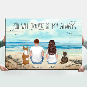 You Me And The Dogs Beach Outline Personalized Poster