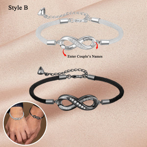 Personalized Couple Names Infinity Bracelets Set - Gift For Couple