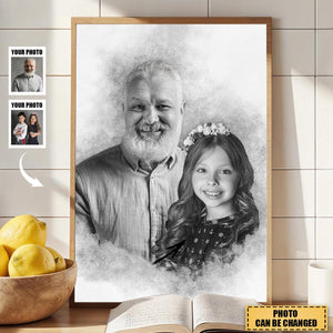 Personalized Canvas poster- Add to photos of loved ones, lost fathers - mothers, family portraits from photos