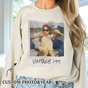 Unisex custom vintage foto-  Personalized Sweatshirt