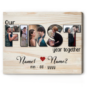 Our First Year Together Personalized Photo Collage Canvas/Poster, Valentine's Day Gifts