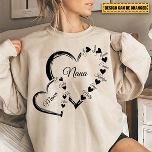 Personalized Custom Grandma Mom Heart Sweatshirt