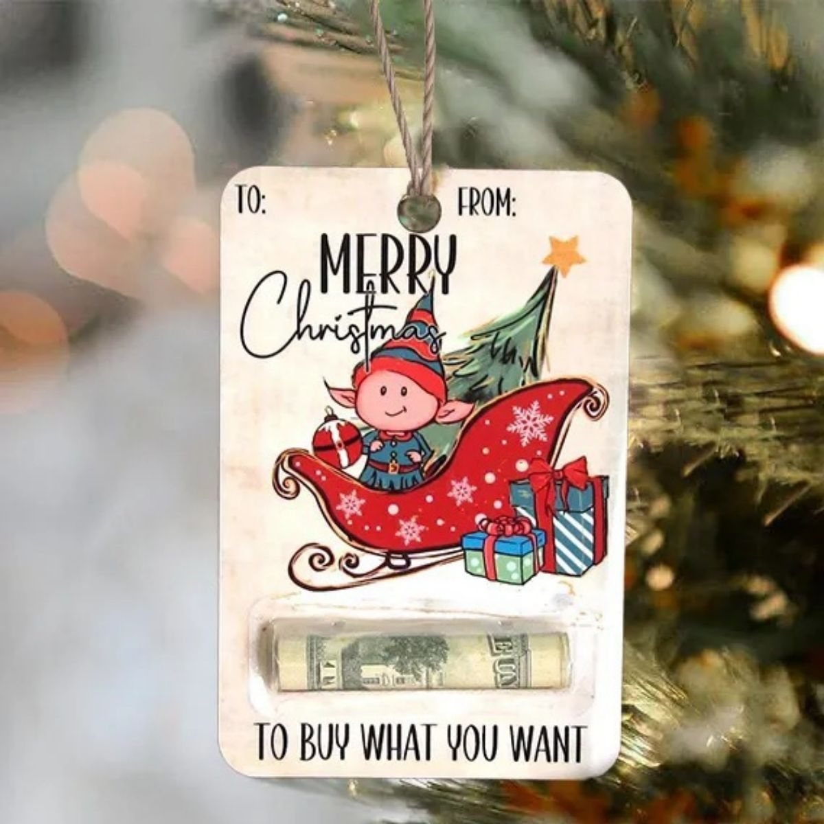 Christmas Money Holders Gift Wooden Ornament