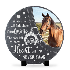 In Memory of Horse Photo Slate, Personalized Stone Slate Gift For Horse Lover