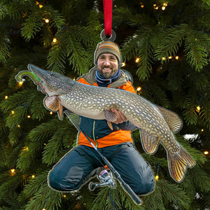 Fishing Big Fishes Custom Photo Personalized Christmas Acrylic Ornament