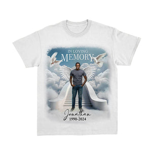 Memorial Upload Photo Angel Wings, In Loving Memory Personalized Shirt