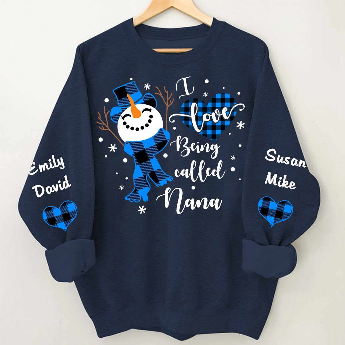 I Love Being Called Grandma Snowman Christmas And Kids Personalized Sweatshirt