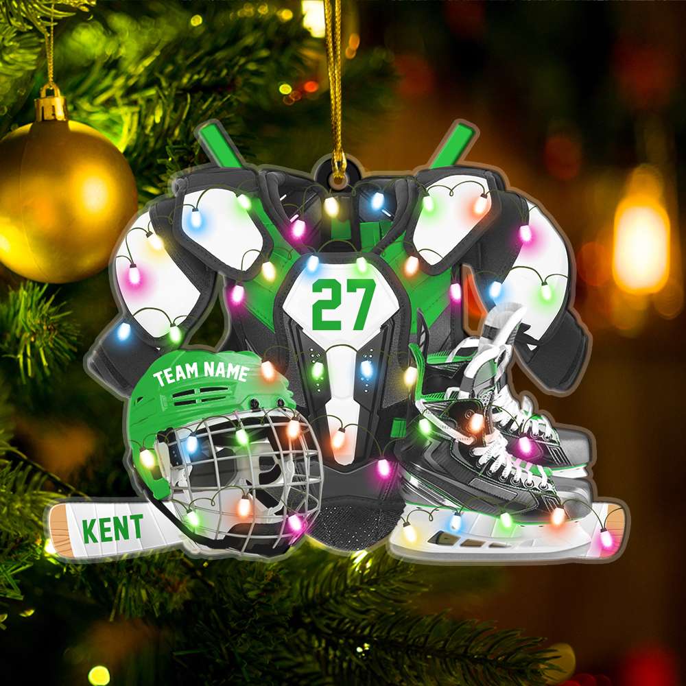 Gifts for Hockey Players Personalized Hockey Gear Acrylic Ornament