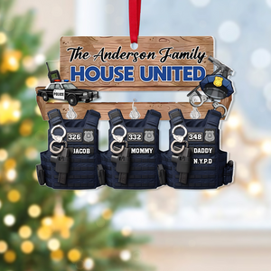 Personalized Gifts For Police Family Christmas Arcylic Ornament