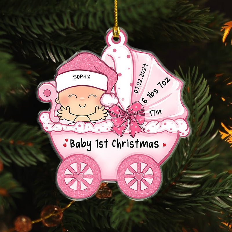 Baby First Christmas Baby Stroller Personalized Acrylic Ornament