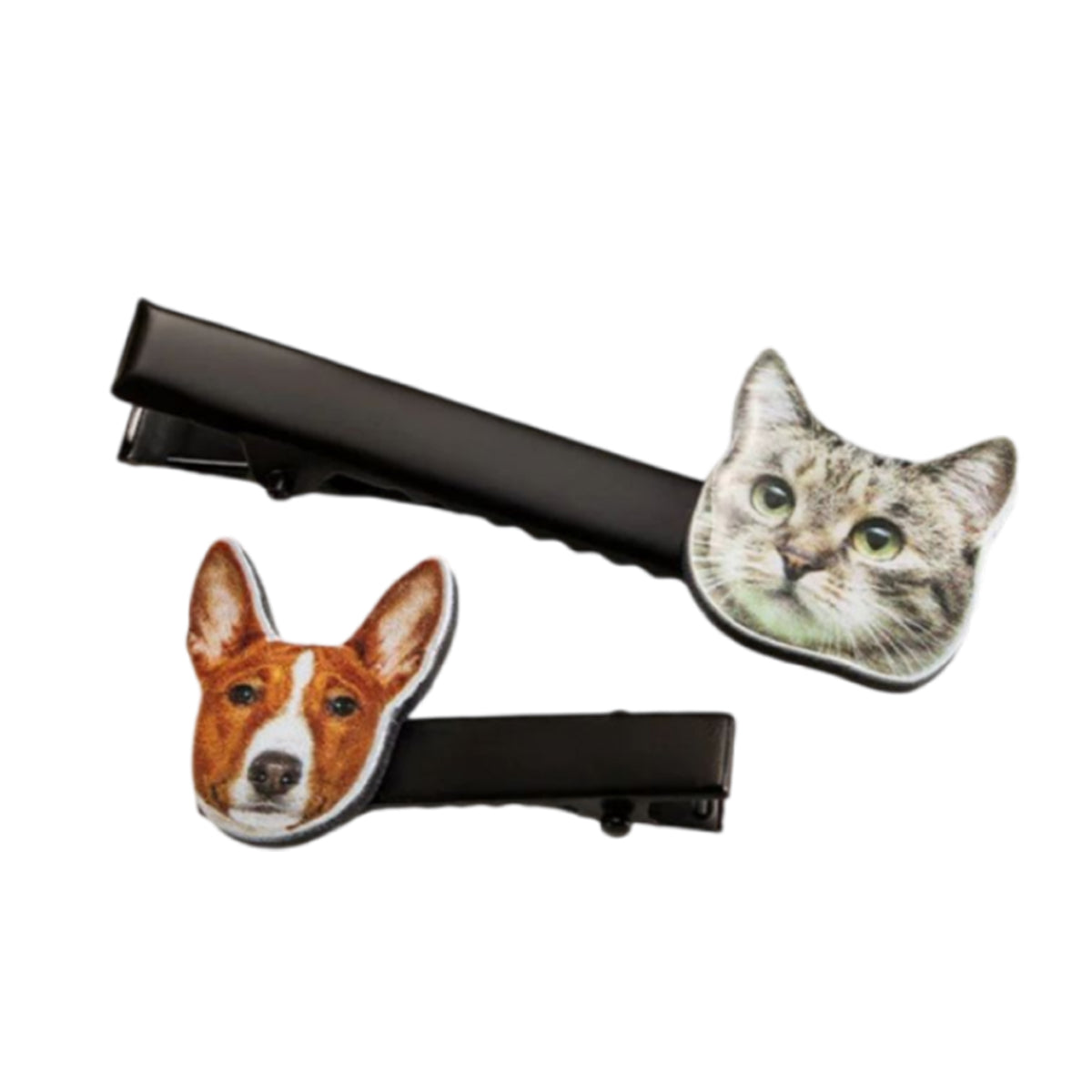 Personalized Cat Dog Pet Portrait Photo Acrylic Hair Clips