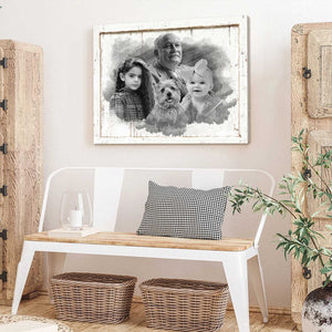 Add Deceased Loved One to Photo,Personalized Family Portrait Memorial Canvas Poster, Combine Photos