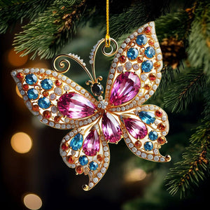 Butterfly Christmas Acrylic Ornaments, Decorations Gifts for Women Girls Mom Sisters