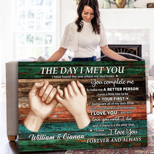 Personalized Couple Gift For Him For Her The Day I Met You Poster