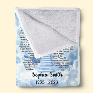 Custom Photo As I Sit In Heaven - Memorial Personalized Blanket