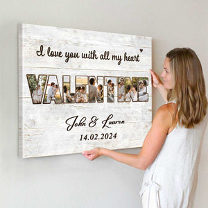 Personalized Valentine Photo Collage Canvas/Poster