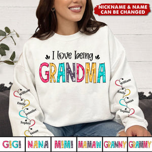 Christmas Gift For Mom, Grandma - Family Personalized Custom Sweatshirt With Design On Sleeve