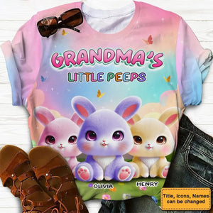 Personalized Grandma's Little Bunny Easter All-over Print T Shirt