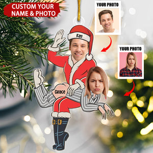 Funny Santa Couple Personalized Christmas Ornament