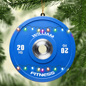 Personalized Christmas Acrylic Ornament Gift For Gymer - Bumper Plate