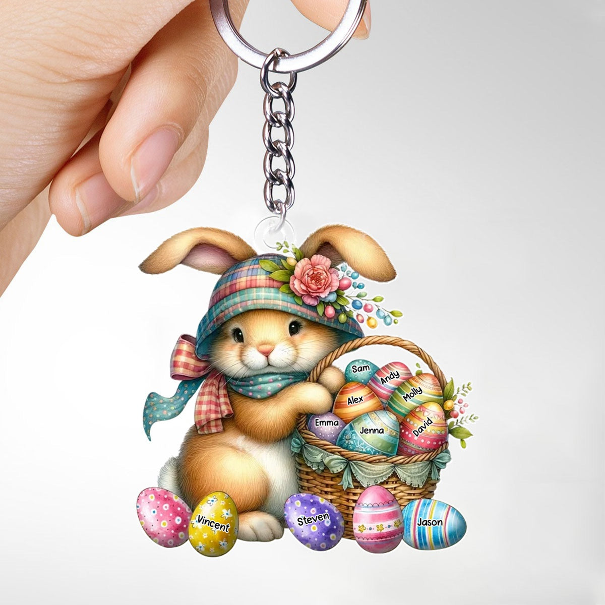 Personalized Easter Gift Grandma's Favorite Bunny Keychain