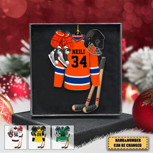 Hockey Apparel and Equipment Personalized Christmas Acrylic Ornament