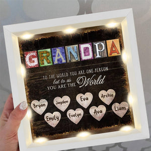 Personalized Light Shadow Box-Daddy, You Are The World