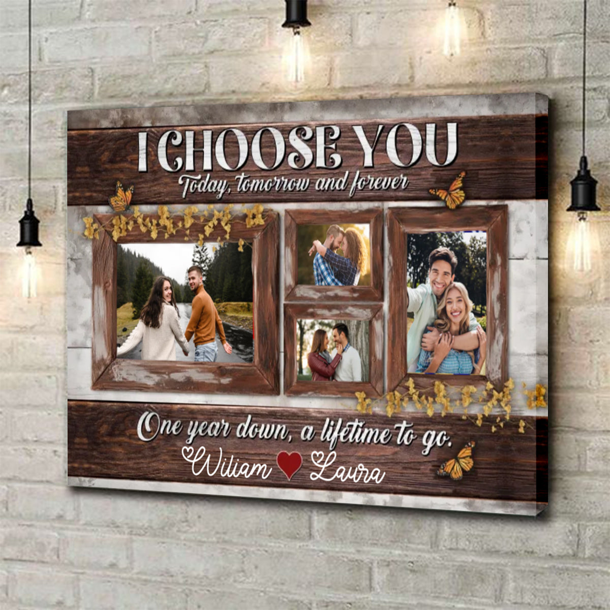 I Choose You Personalized Custom Photo & Text Canvas/Poster Gifts For Couples