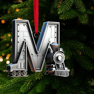 Personalized Christmas Train Alphabet Letter Acrylic Ornament