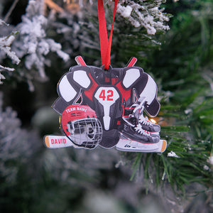 Gifts for Hockey Players Personalized Hockey Gear Acrylic Ornament