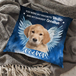 Custom Photo You Were My Favorite Hello - Memorial Personalized Pillow - Sympathy Gift For Pet Owners, Pet Lovers