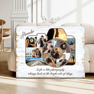 Gifts for Photographers, Unique Cameraman Personalized Photos Collage Canvas Poster