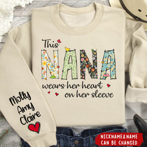 Wears Her Heart On Her Sleeve - Family Personalized Sweatshirt