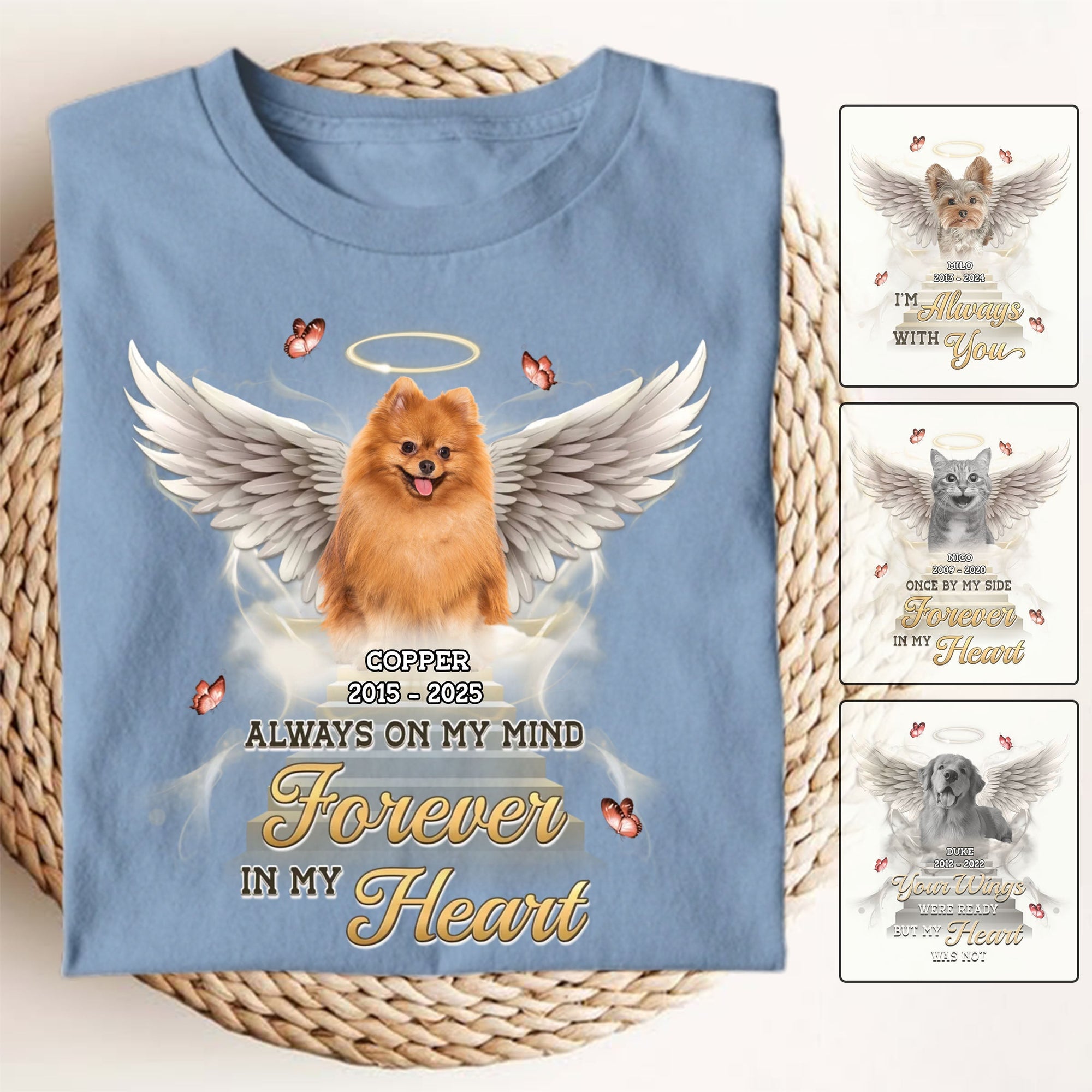 Custom Photo Always In My Heart - Memorial Personalized Unisex T-shirt