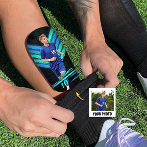 Never Give Up-Personalized Football/Soccer Shinpads