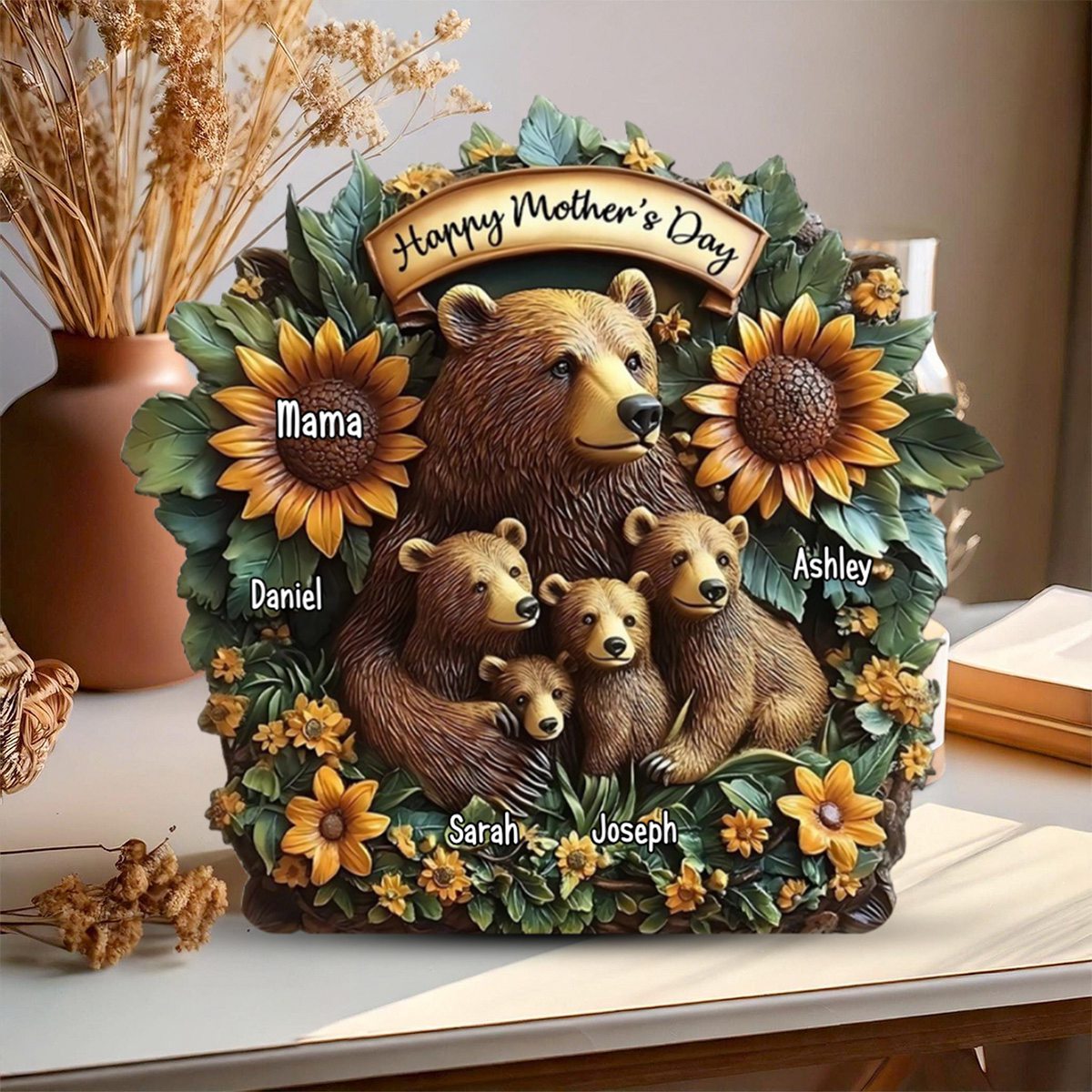 Mama Bear - Personalized Acrylic Plaque For Mother's Day Gift