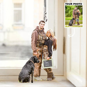 Gifts For Hunter, Hunting Couple Custom Photo Personalized Acrylic Ornament