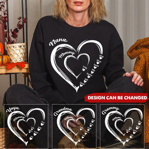 Personalized Heart In Heart grandma Sweatshirt