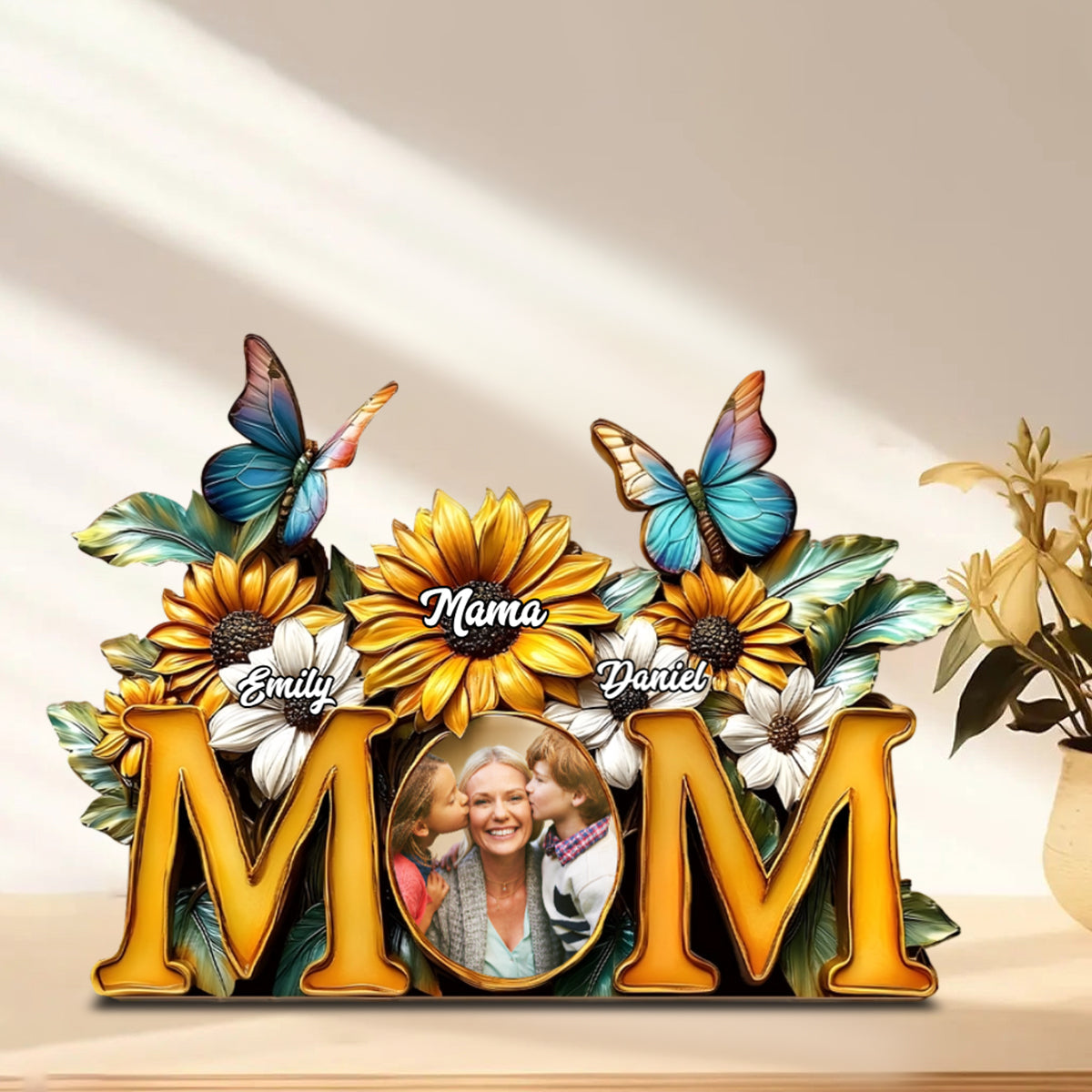 Sunflower Mom - Personalized Mother Custom Acrylic Plaque