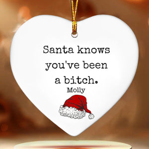 Personalized Christmas Funny Heart Shaped Ornament