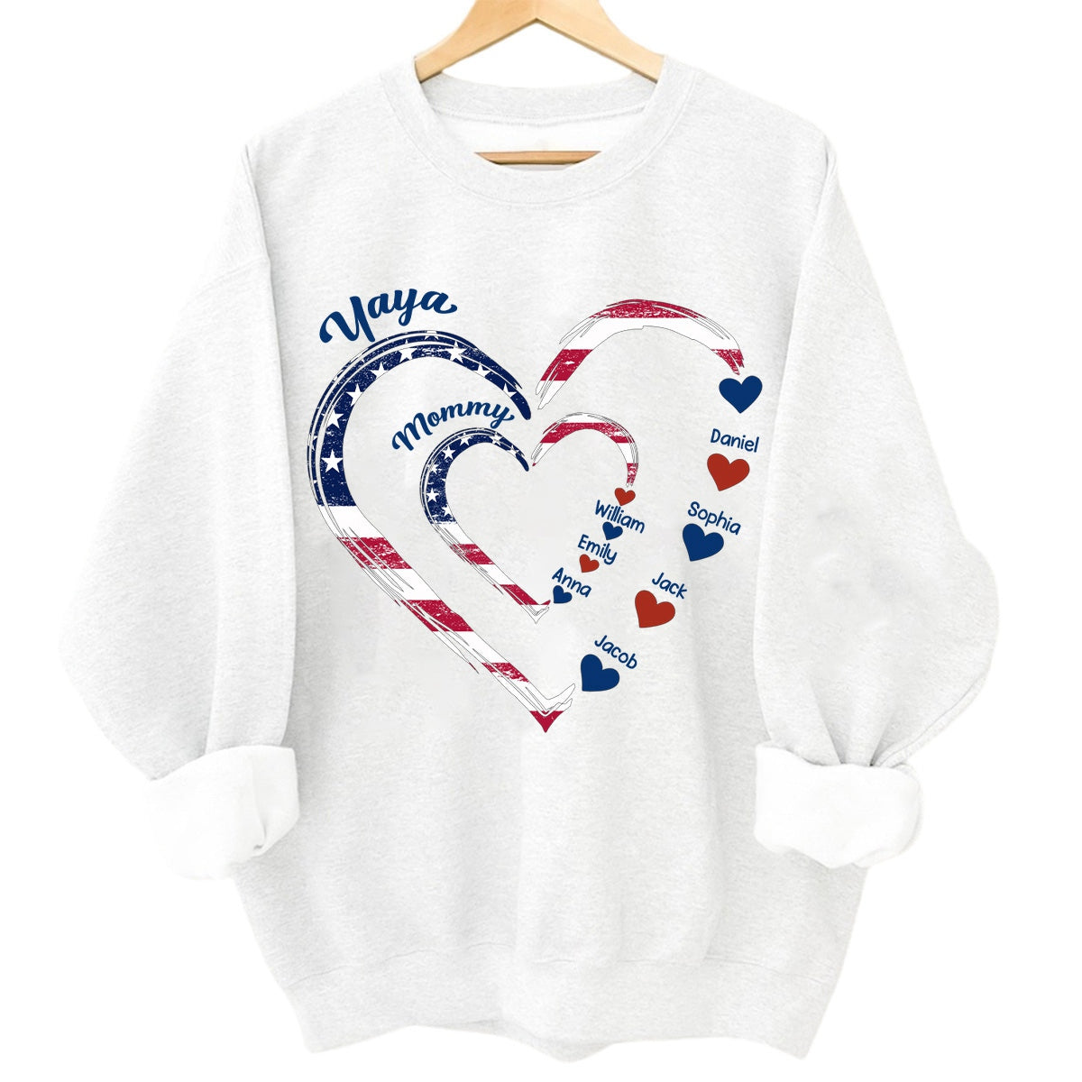 Personalized Grandma Mom Kids Heart In Heart Sweatshirt