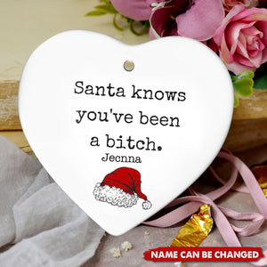 Personalized Christmas Funny Heart Shaped Ornament