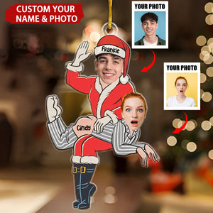 Funny Santa Couple Personalized Christmas Ornament