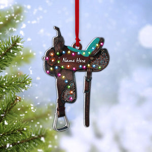 Horse Saddle Personalized Acrylic Ornament Gifts For Cowboy Horse Lovers