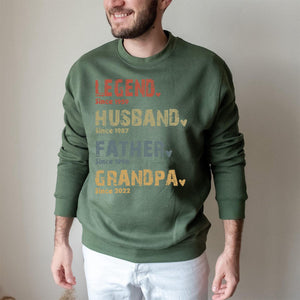 Legend, Husband, Dad And Papa Since - Family Personalized Sweatshirt