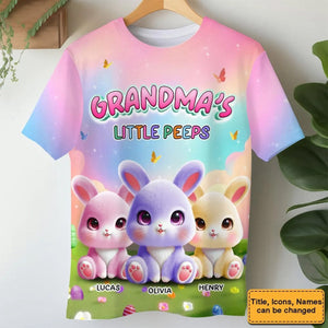 Personalized Grandma's Little Bunny Easter All-over Print T Shirt